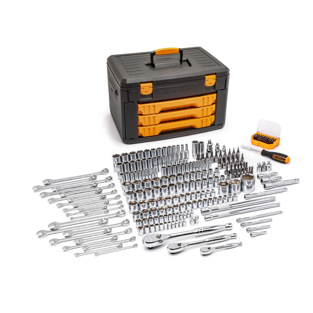 243 Pc. 6 Point Mechanics Tool Set in 3 Drawer Storage Box