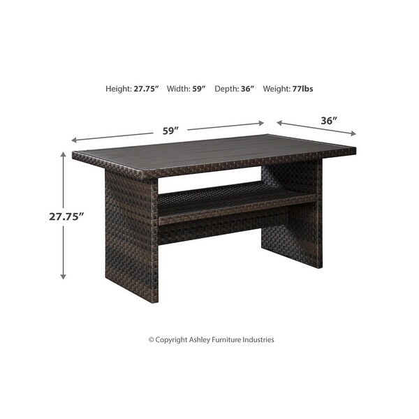 Signature Design by Ashley Easy Isle Dark Outdoor Brown Rectangular Table