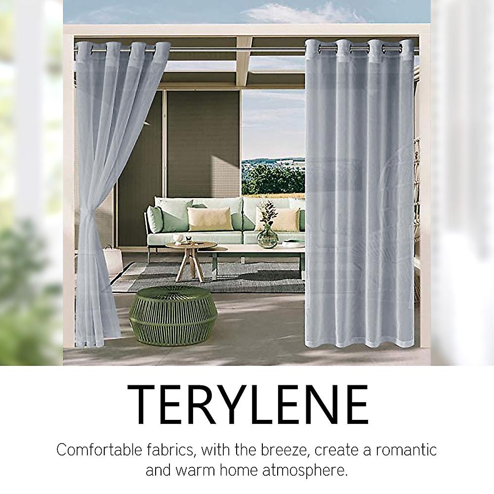 1pc Curtain Modern Simple Waterproof Solid Color Trilon Transparent Perforated Sunscreen Antiple Uv Curtain Fabric