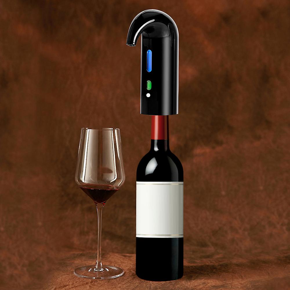 Black Electric Wine Aerator Pourer One Key Operation Dual Pump Instant Automatic Wine Oxidizer Dispenser Portable Rechargeable Smart Wine Decanter Pou