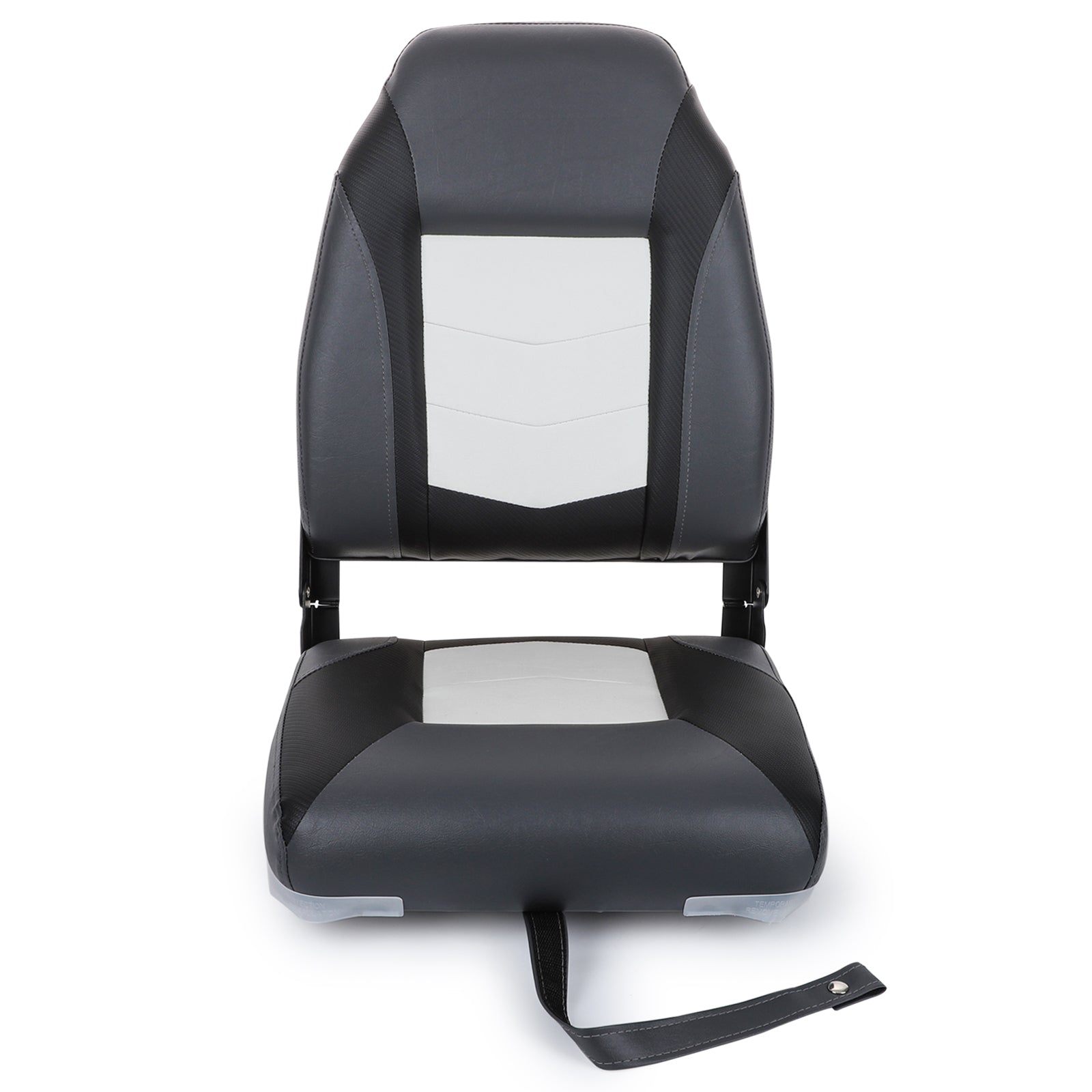 NORTHCAPTAIN S1 Deluxe High Back Folding Boat Seat，Stainless Steel Screws Included，White/Charcoal/Black（2 Seats）