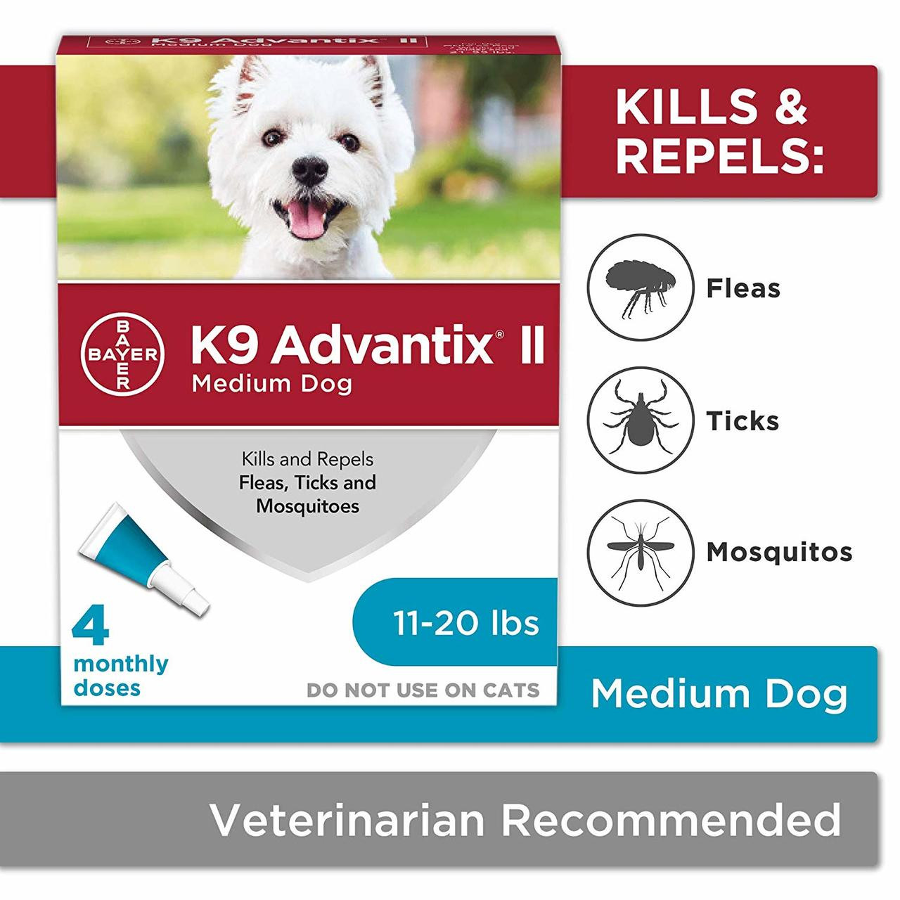 K9 Advantix II Dog Flea and Tick Treatment 4 Pack 11-20 Lbs.