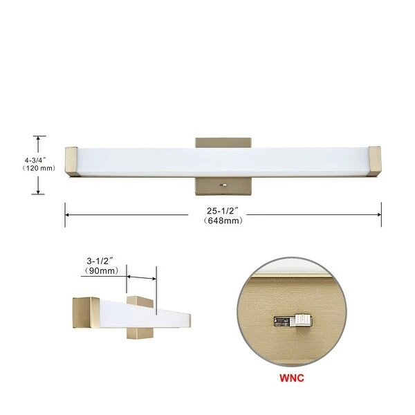 25 Inch LED BATHROOM VANITY LED LIGHT with Acrylic shade 25W Oril Rub Bronze