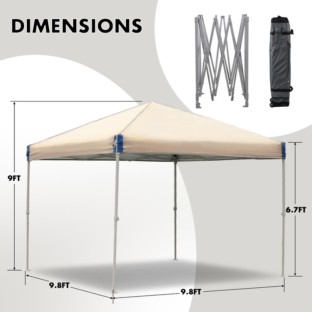 Aoodor 10 x 10 FT Pop Up Canopy Tent with Roller Bag  Portable Instant Shade Canopy for Camping  Party and Other Outdoor Events