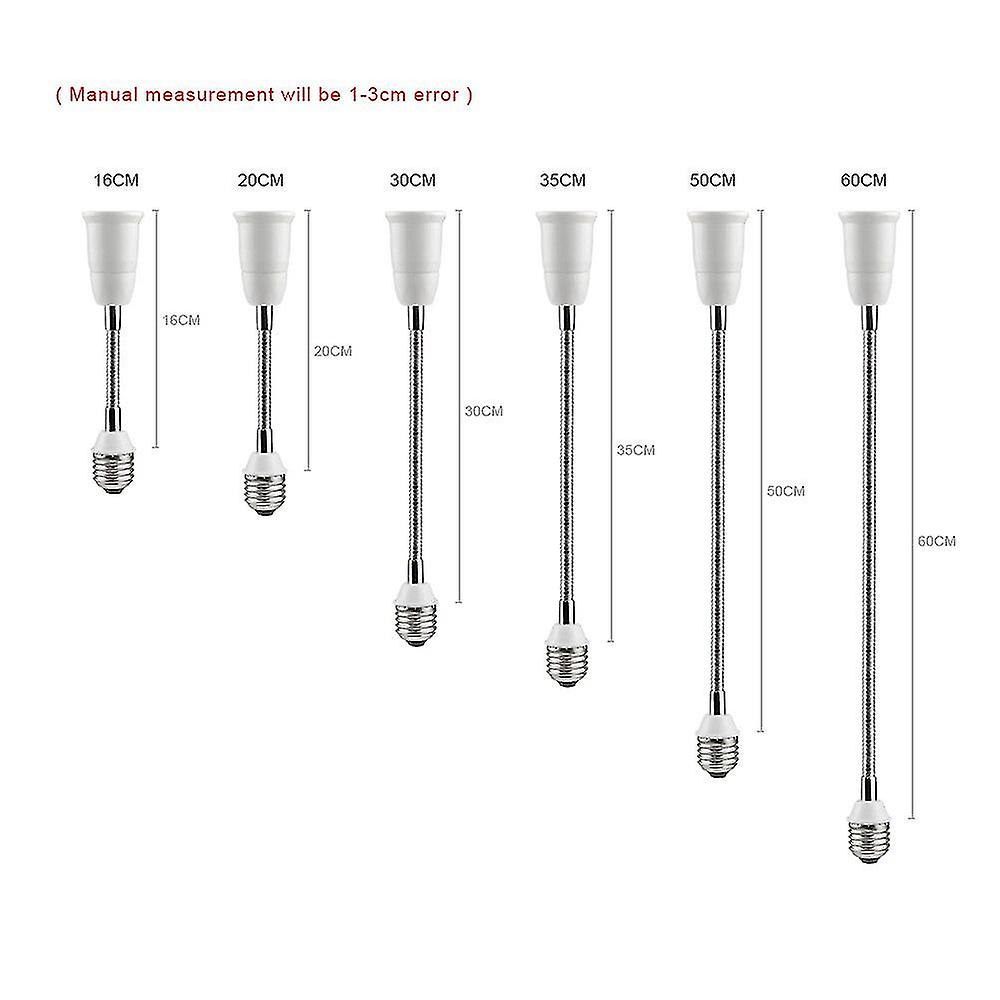 E27 To E27 Led Lamp Base 16cm 20cm 30cm 35cm 50cm 60cm Flexible Extension Cord E27 Socket Bulb Fitting Lighting Holder Extender