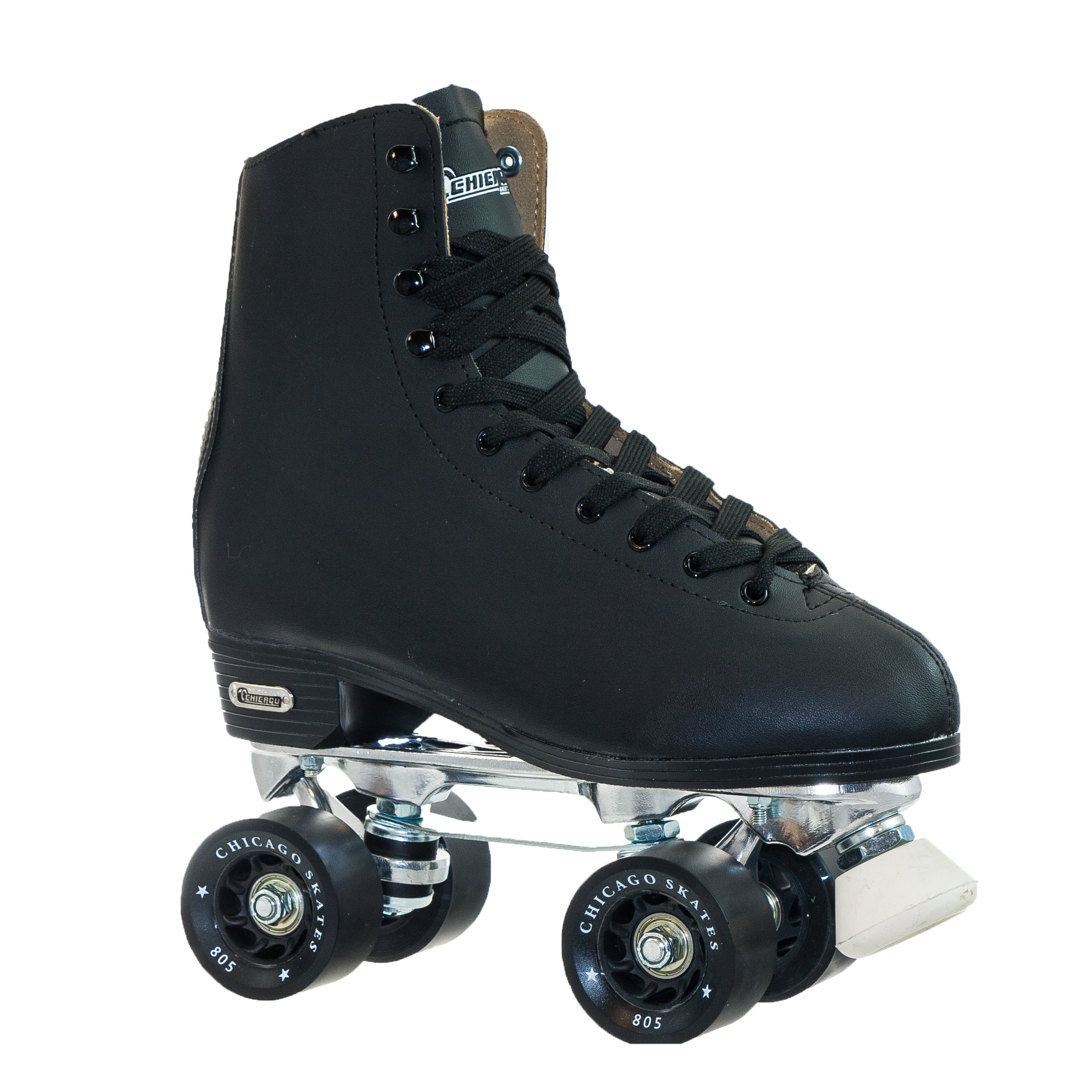 Chicago Skates Men's Deluxe Quad Roller Skates Black Classic Rink Skate， Sizes 5-13