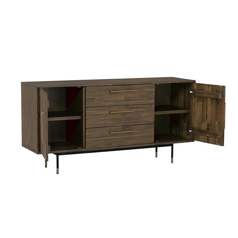 HAMILTON Sideboard Buffet Solid Acacia Wood 160cm - Toffee Colour