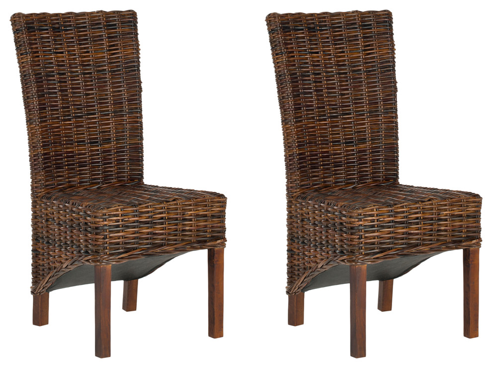 Ridge 18 quotH Rattan Side Chairs  Set of 2   Tropical   Dining Chairs   by HedgeApple  Houzz