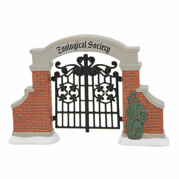 Enesco Zoological Garden x27 s Gate One Accessory 3 75 Inches Red Brick Iron Gate 6011451 Polyresin Red