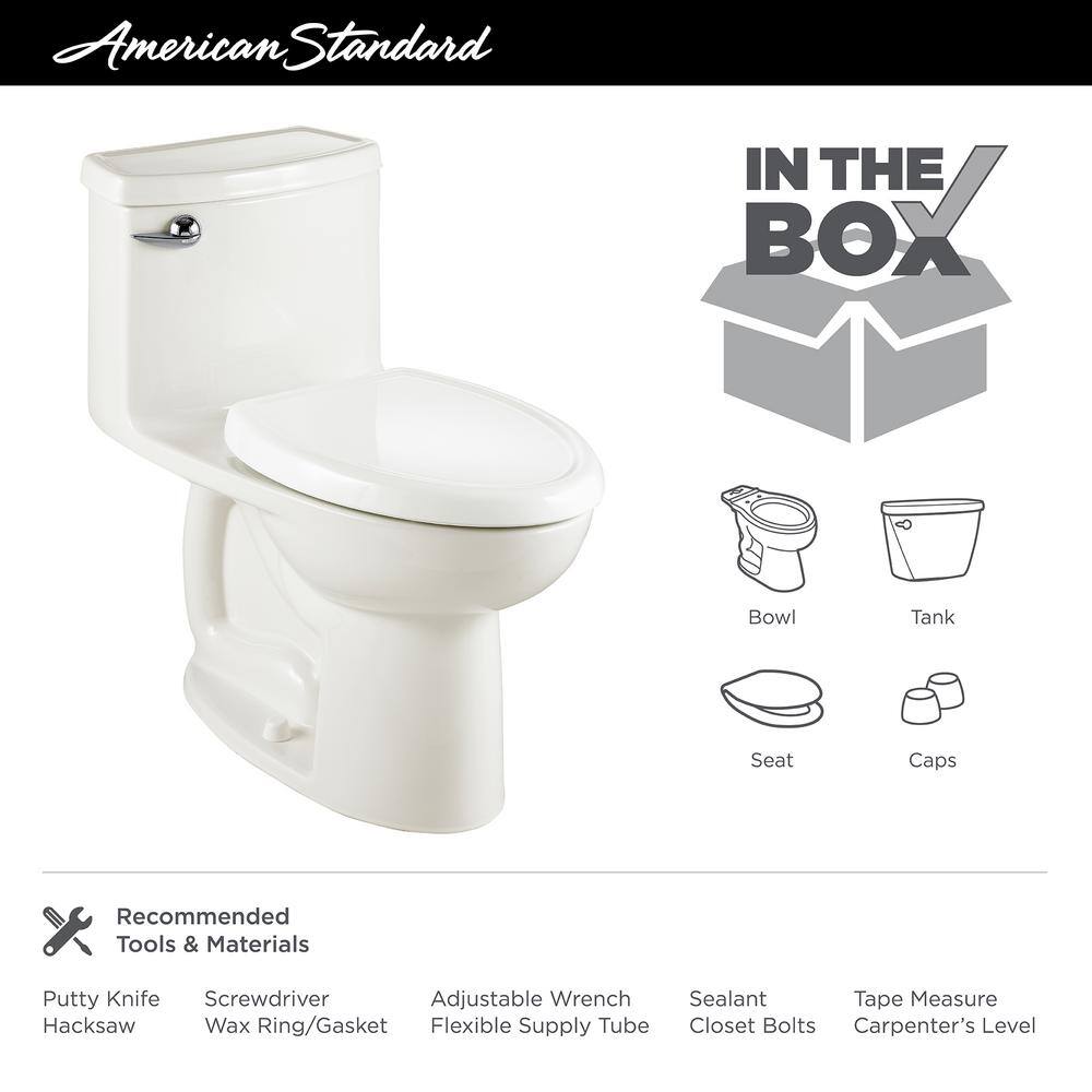 American Standard Compact Cadet 3 FloWise Tall Height 1-Piece 1.28 GPF Single Flush Elongated Toilet in Linen Seat Included 2403.128.222