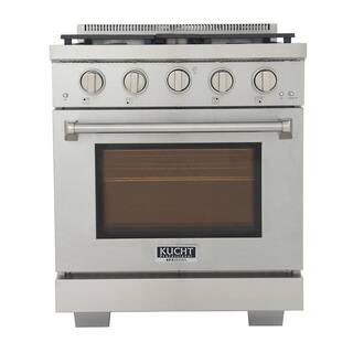 Kucht Professional 30 in. 4.2 cu. ft. Natural Gas Range with Power Burner and Convection Oven in Stainless Steel KFX300