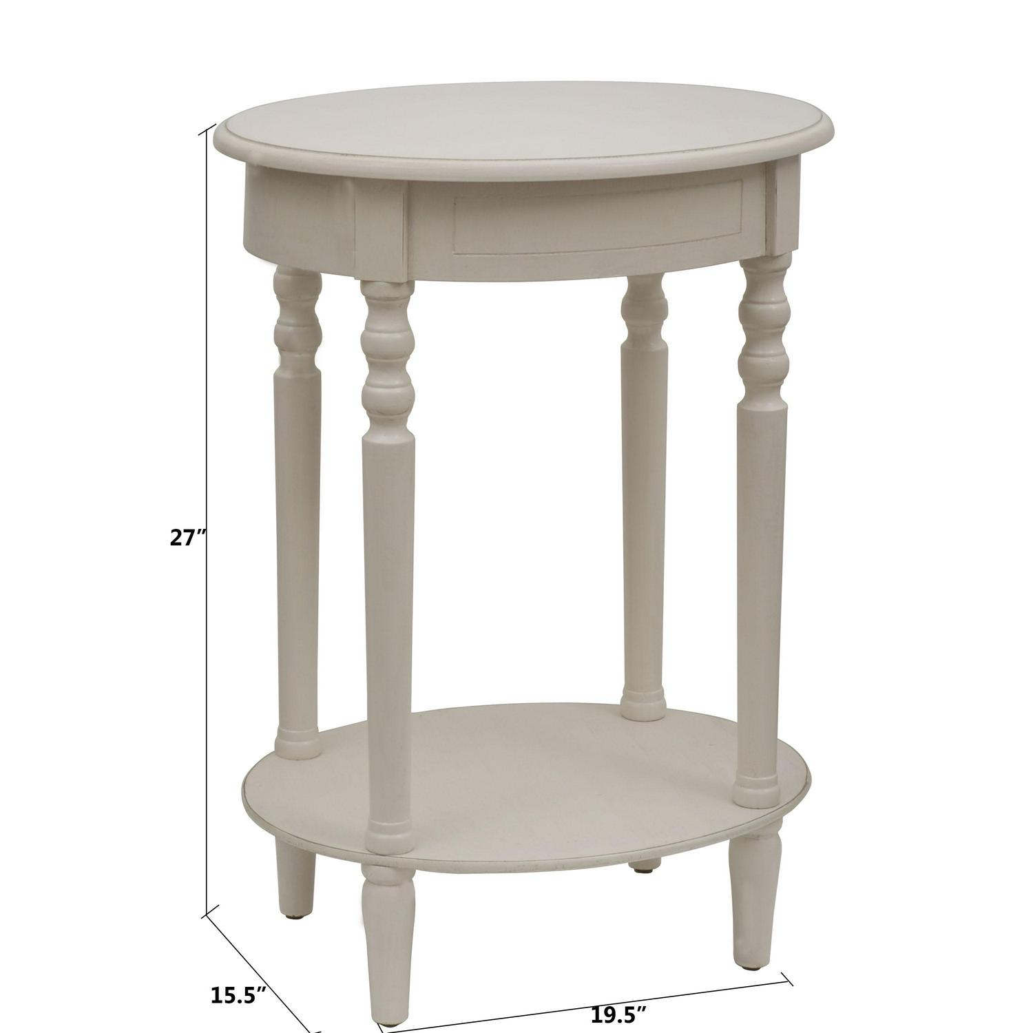 DA(C)cor Therapy Simplify Wood Oval Accent Table with Lower Shelf Multiple Finishes  Crowdfused