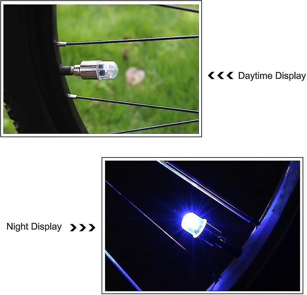 4pack Car Tire Wheel Valve Light， Bike Led Wheel Lights， Waterproof Wheel Valve Caps Lights (colorful)