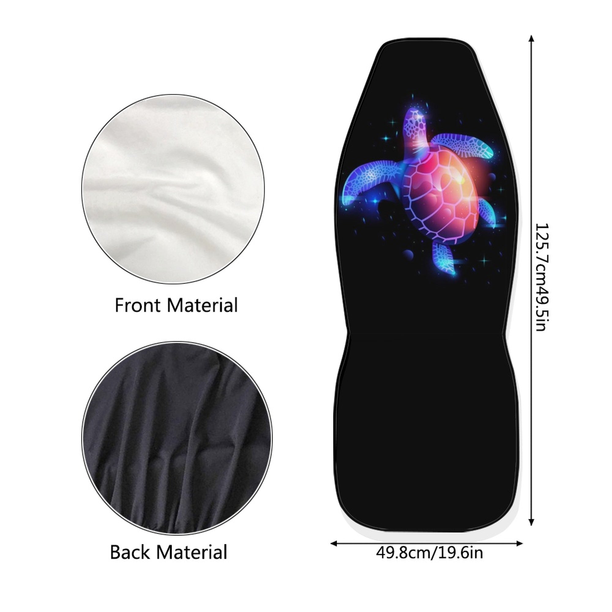 Diaonm Starry Sky Turtle Car Seat Covers 2pcs Anti-Slip Front Car Seat Cover Interior Accessories Anti-Dirty Split Bench Car Covers Decoration Universal for Auto Cars