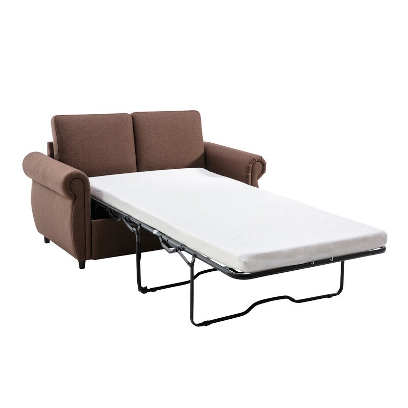 Pull Out Sofa Bed with Twin Size Memory Mattress