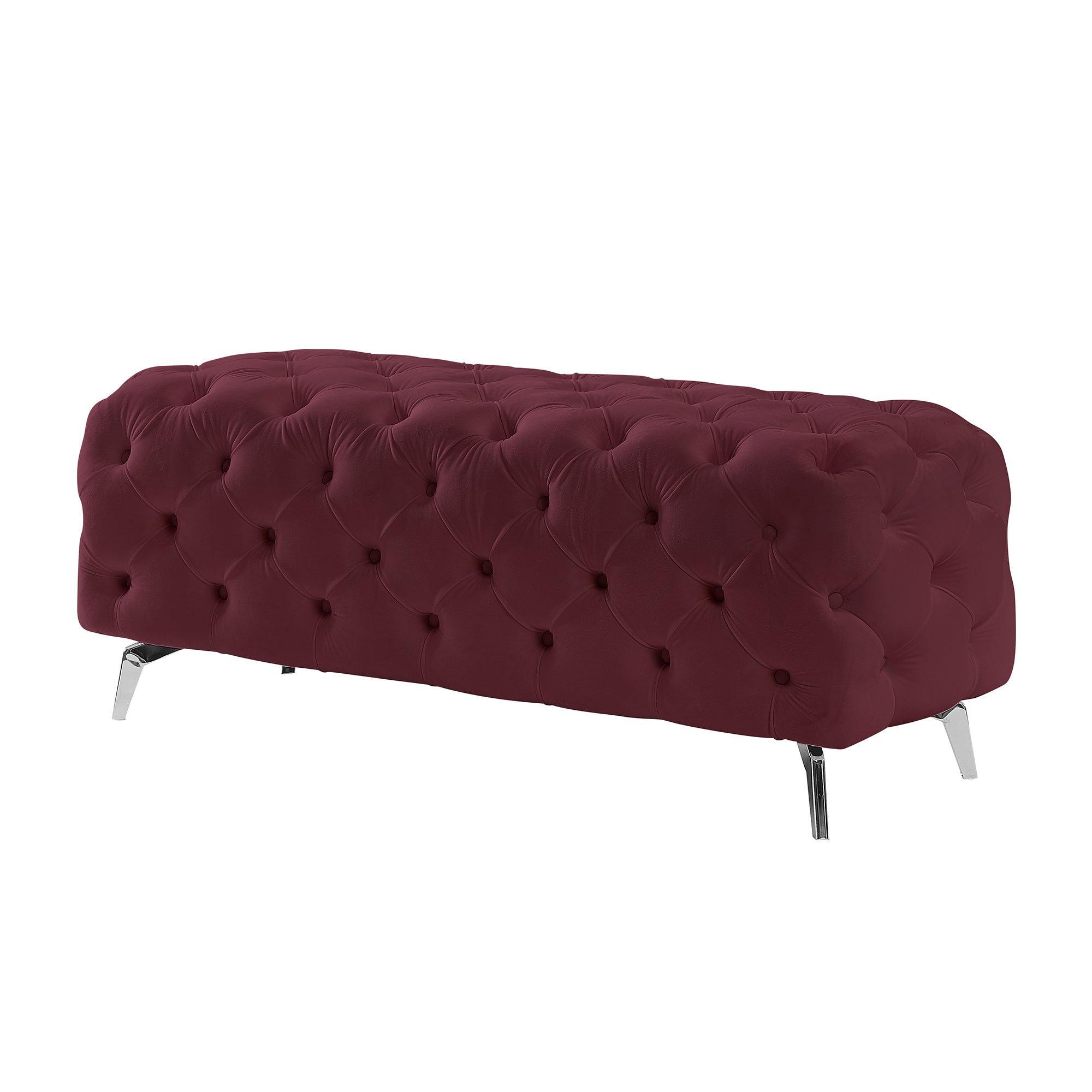 Sportaza Button-Tufted Bench, Upholstered Footrest Stool Accent Bench for Entryway Living Room Bedroom.