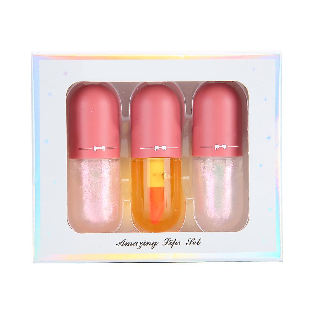 3pcs Clear Lip Glosses Moisturizing Lip Plump Oil Sexy Lip Serum Gloss Base For Makeup