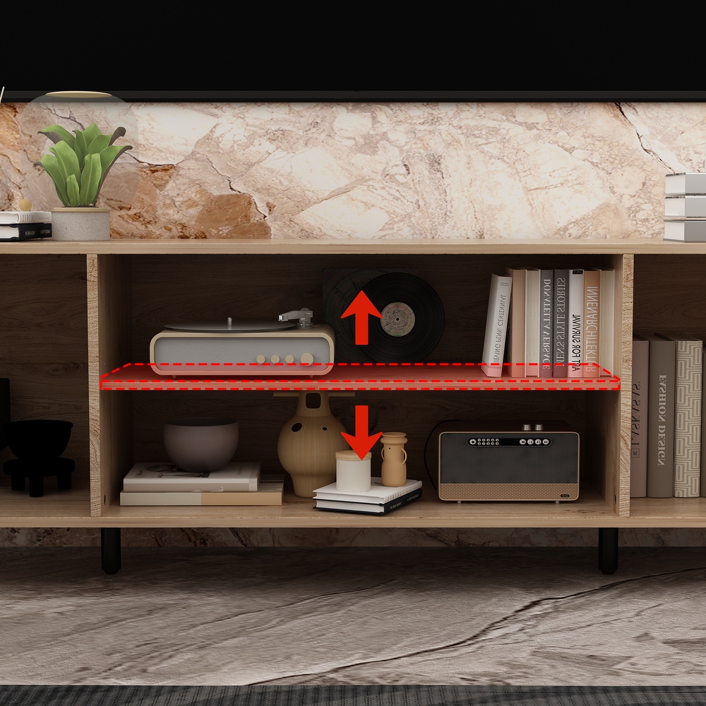 Entertainment Center with Fireplace Option:2 Flame Modes1500W 68.9\