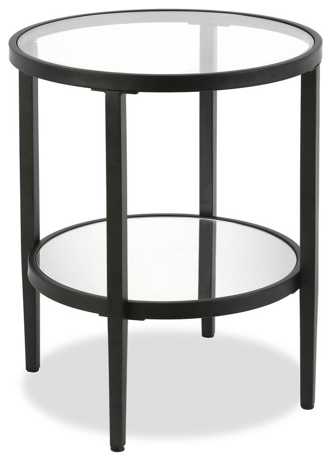 Hera 19.62  x27 x27Wide Round Side Table in Blackened Bronze   Contemporary   Accent Chests And Cabinets   by BisonOffice  Houzz