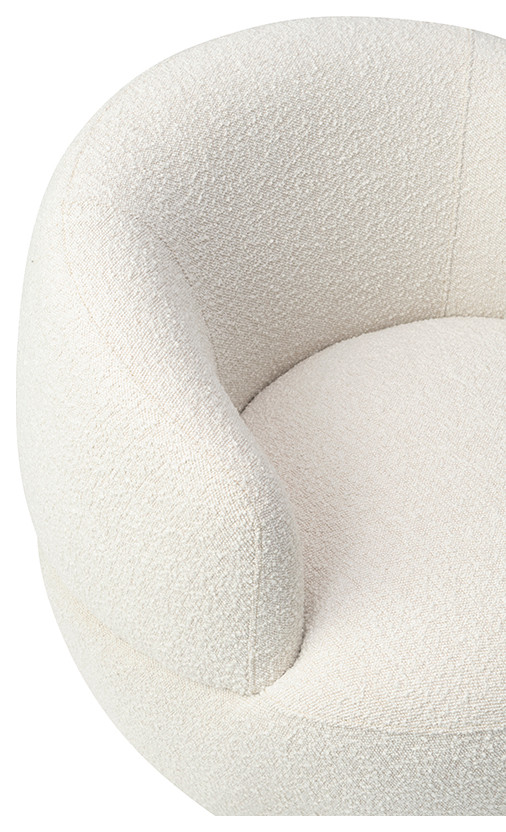 Round White Boucl√© Swivel Chair  Liang  ampEimil Vitale   Contemporary   Armchairs And Accent Chairs   by Oroa   Distinctive Furniture  Houzz