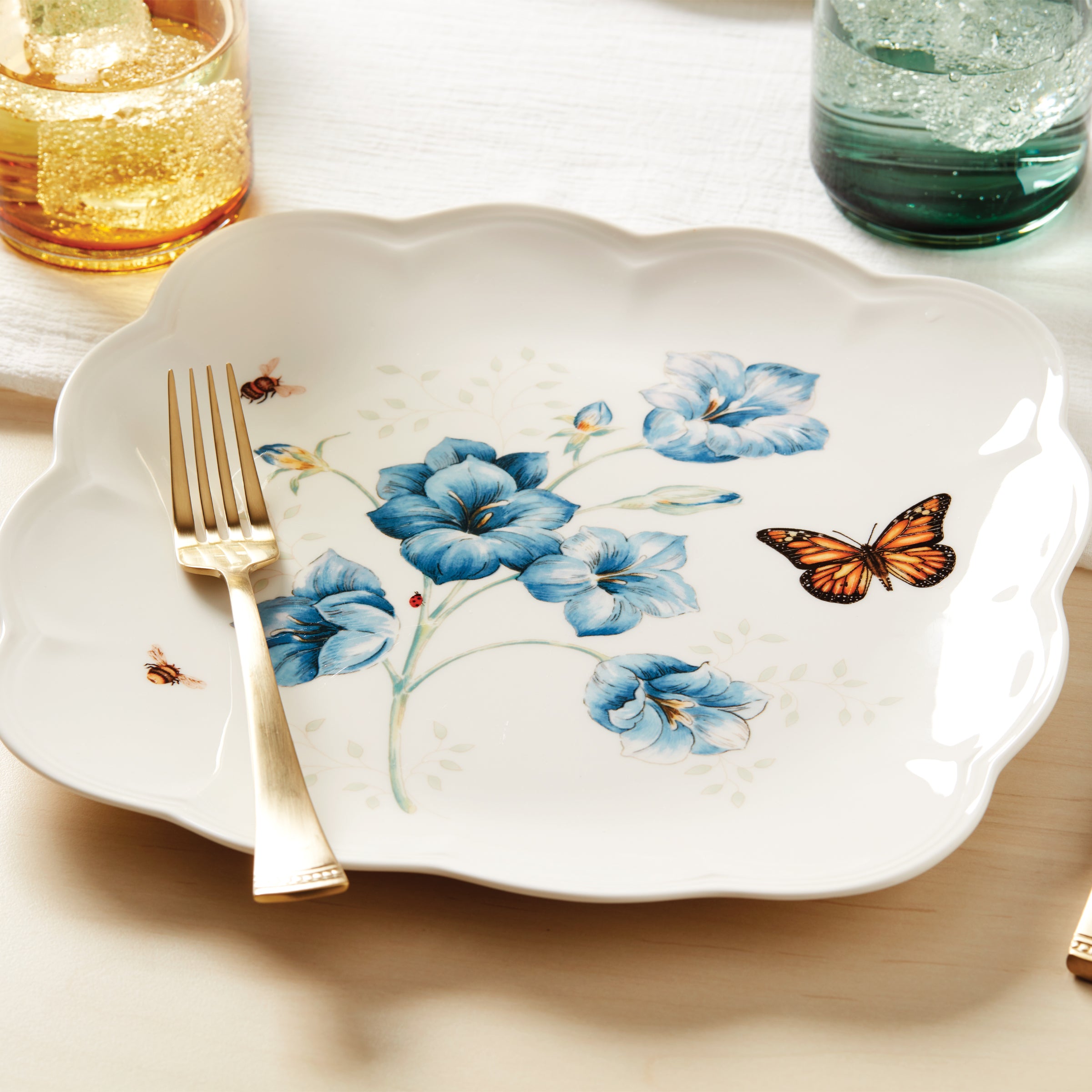 Butterfly Meadow Square 4pc Dinner Plates