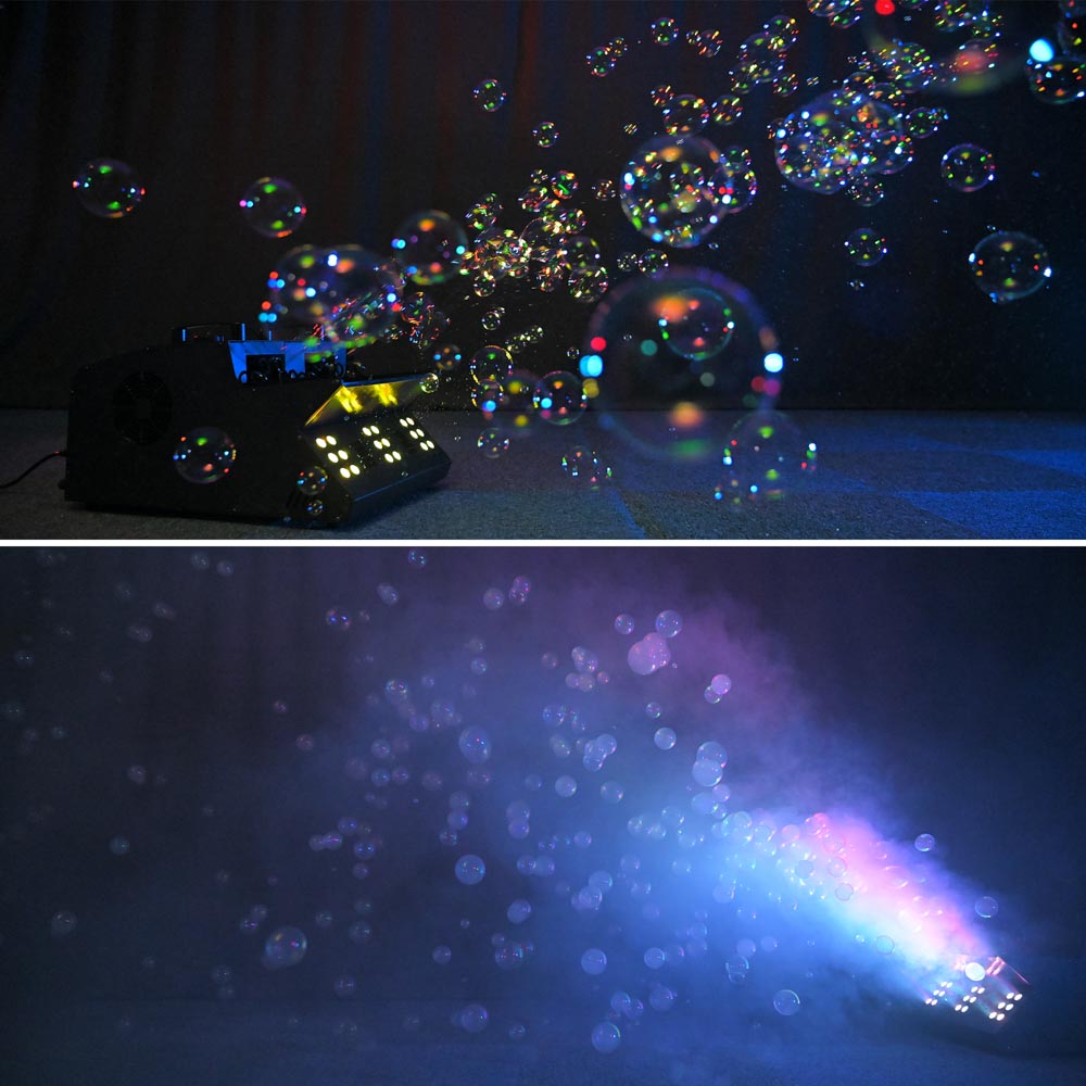 Yescom 3in1 LED Fog Bubble Machine with Remote DMX 18-RGB 3000W