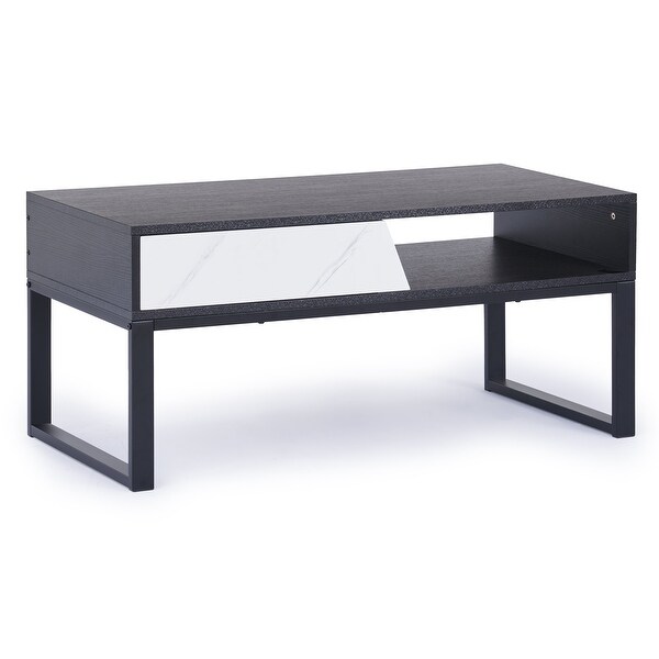 CO-Z Modern 39-Inch Coffee Table with Storage Shelf