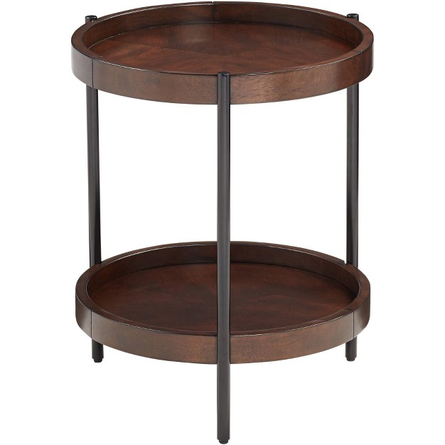 Wide Bronze Walnut Tray Tabletop Shelf For Living Room Bedroom House