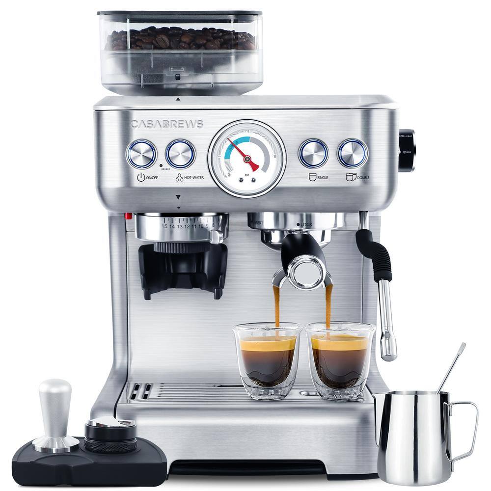 CASABREWS 5700-Gense 77-Cups Stainless Steel Silver Espresso Machine with Auto Grinding Feature HD-US-5700GENSE-SIL