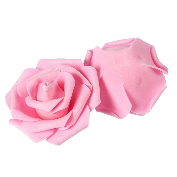 100Pack Pink Rose Artificial Flower Heads for Wedding Home Party Decorations