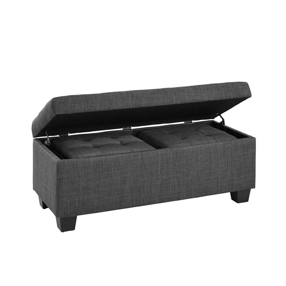 Porch   Den Harrison 3pk Storage Ottoman in Charcoal