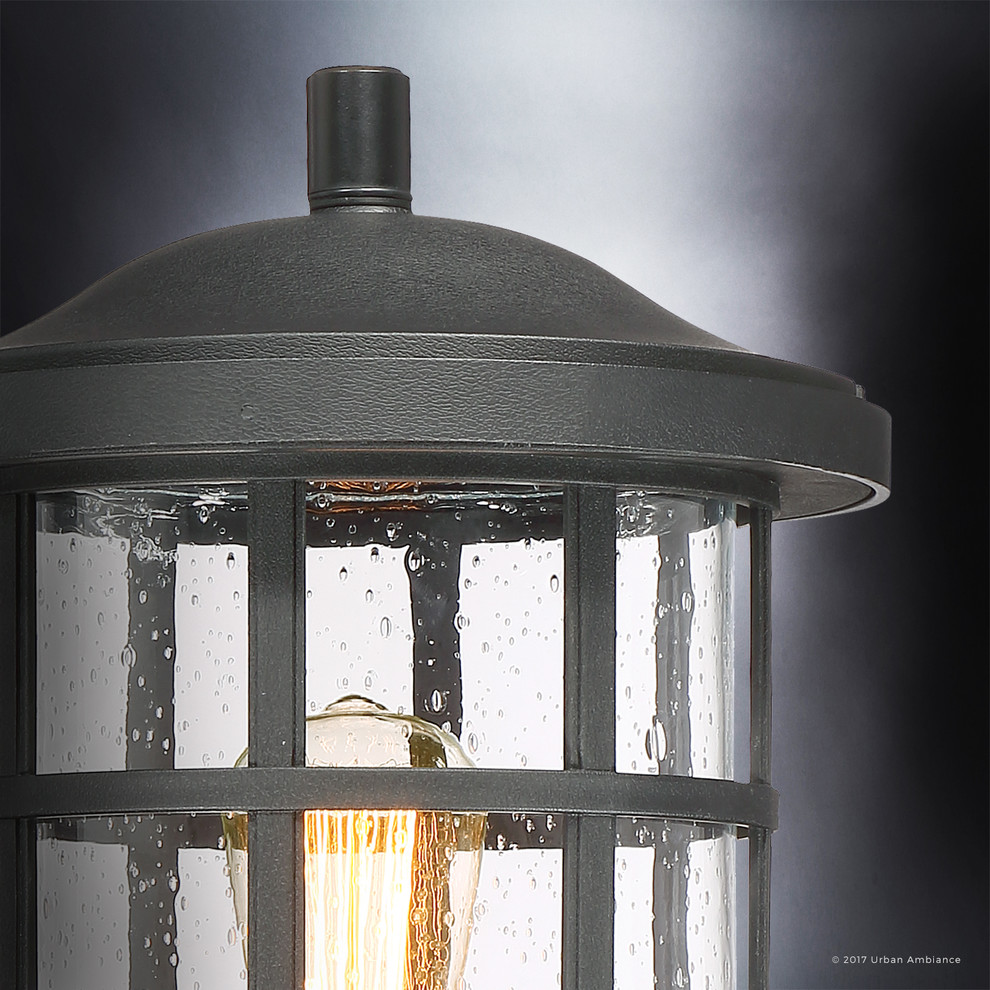 Luxury Craftsman Black Outdoor Post Light  Medium  UQL1046  Vienna Collection   Craftsman   Post Lights   by Urban Ambiance  Houzz