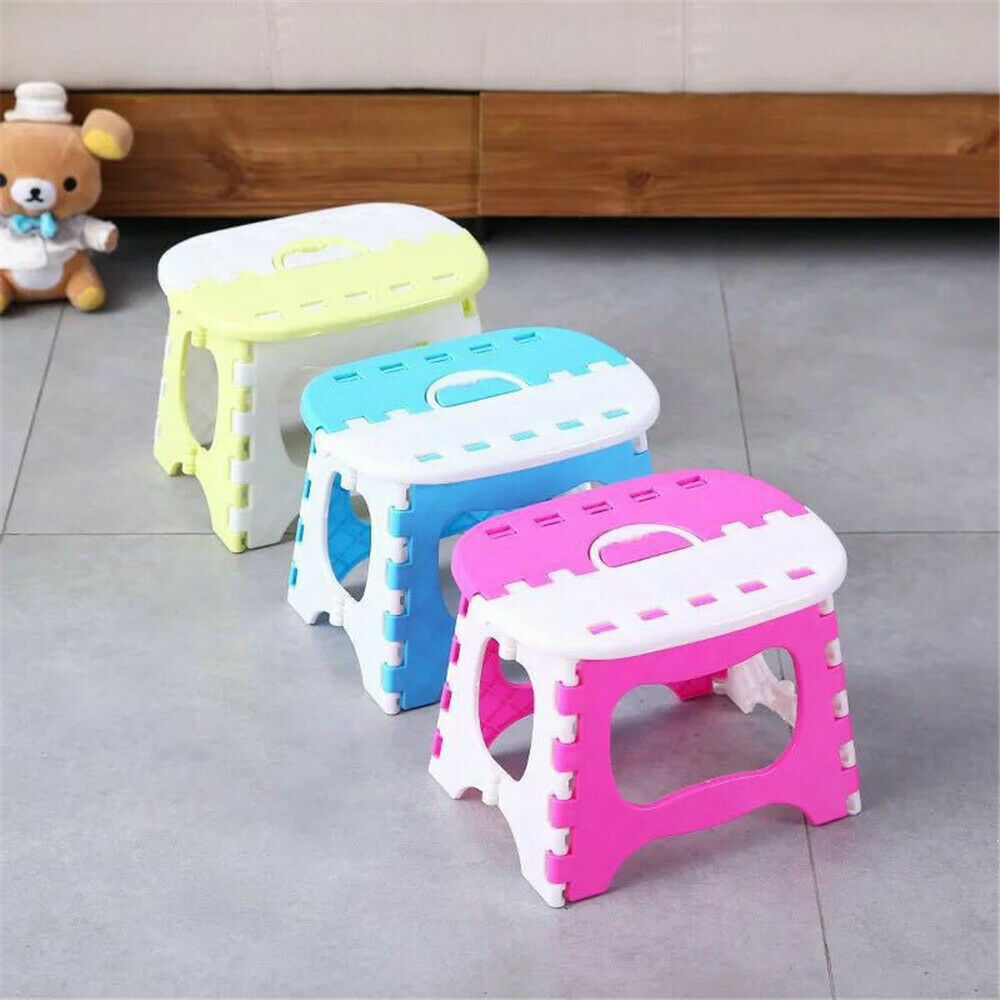 SUNSIOM Collapsible Folding Plastic Kitchen Step Foot Stool with Handle - Adults/Kids