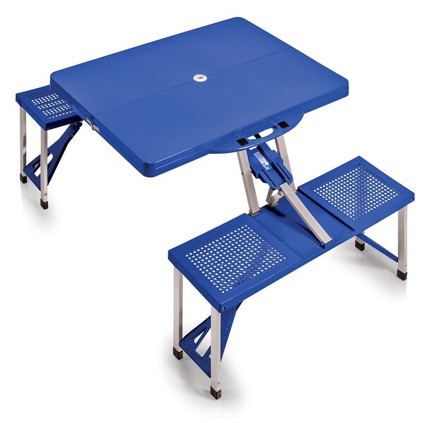 Picnic Table Blue Portable Folding Table with Seats