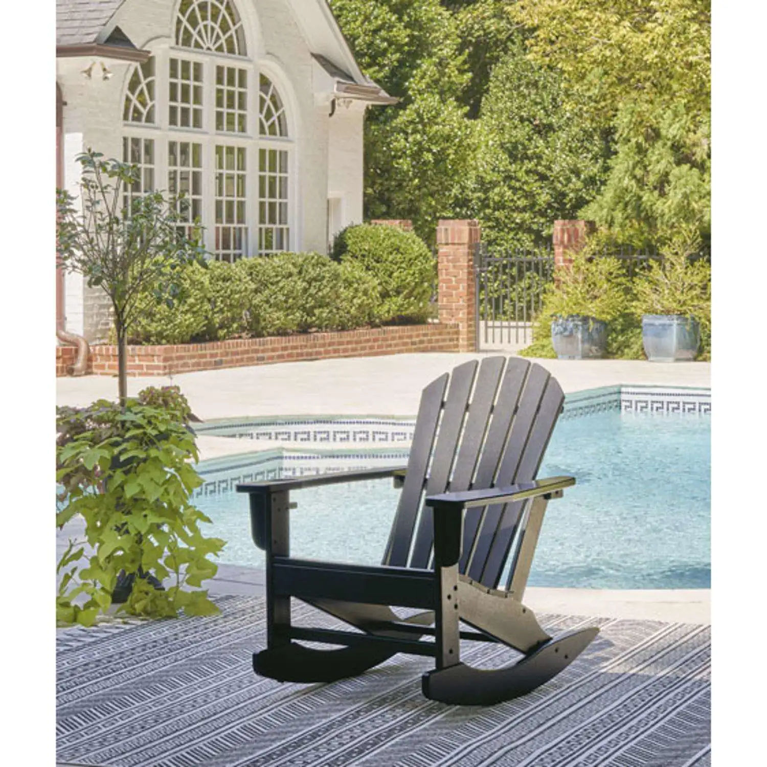 Signature Design by Ashley Sundown Treasure Black HDPE Frame Rocking Chair