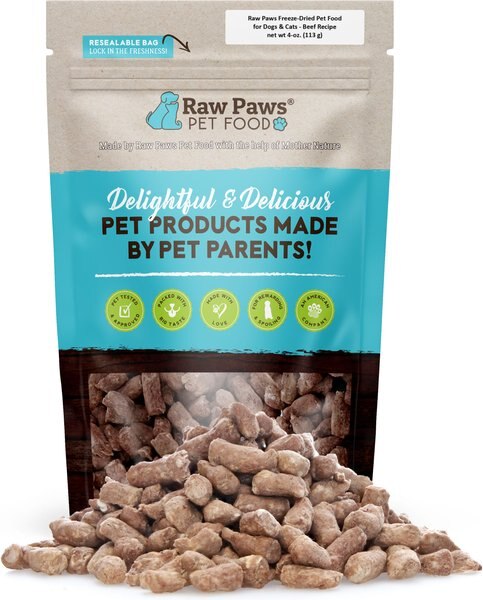 Raw Paws All Natural Freeze-Dried Grass-Fed Beef Recipe Dog and Cat Treats