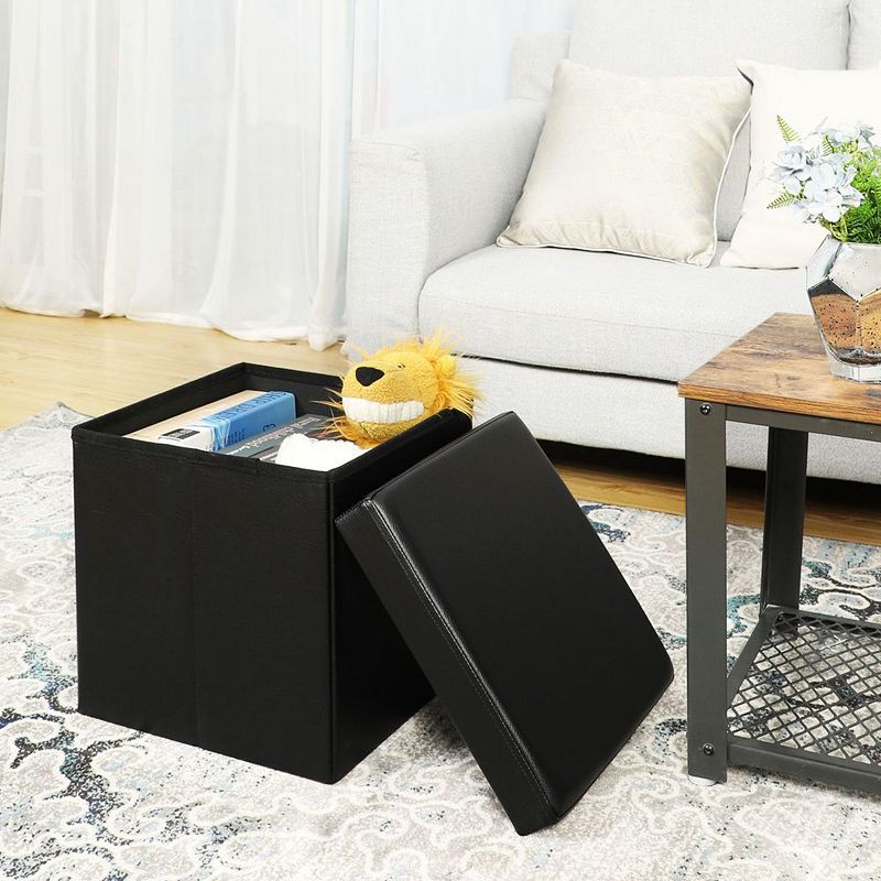 BreeBe Folding Storage Ottoman Cube