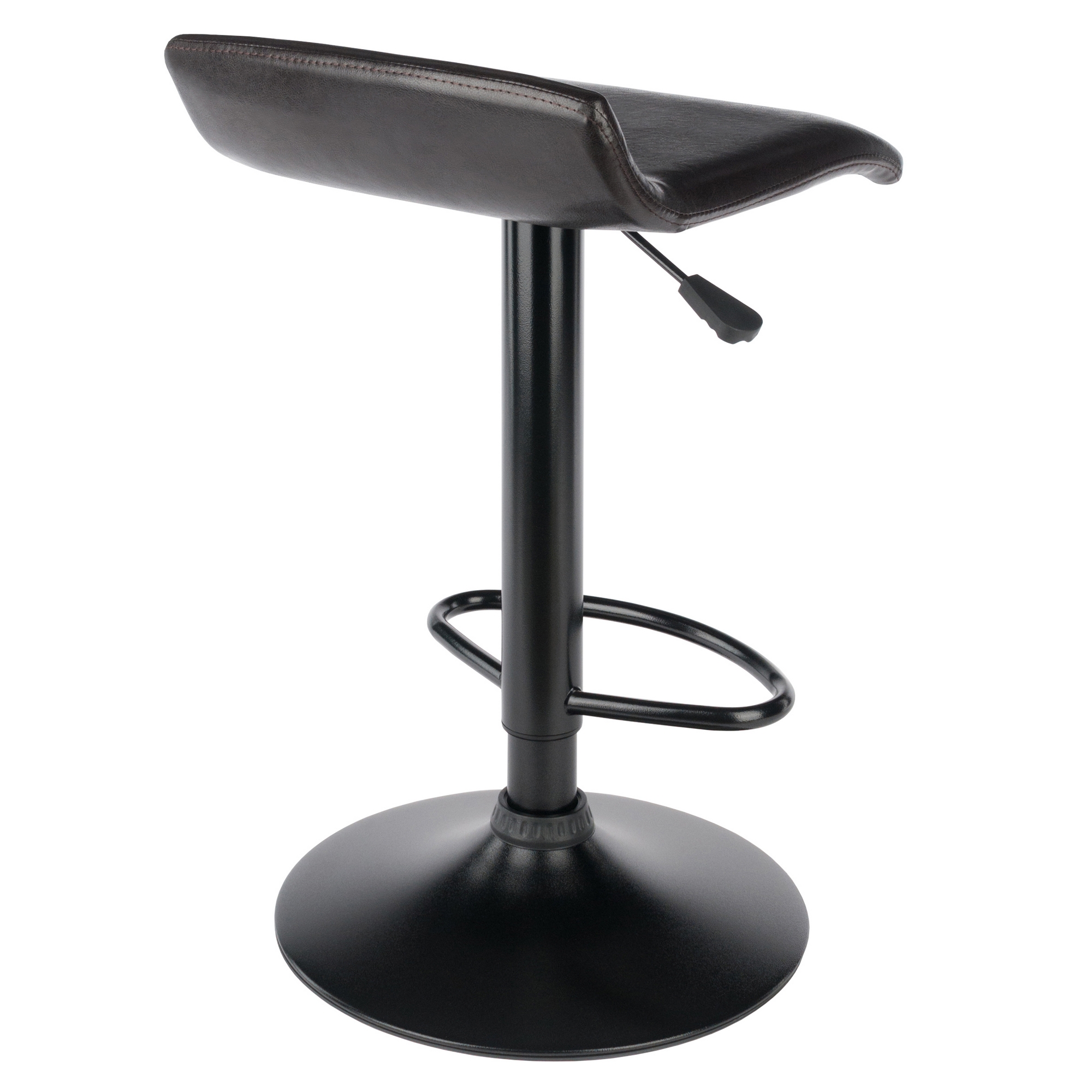 Winsome Wood Cora 3-Pc Pub Set， Faux Marble Table and 2 Adjustable Swivel Stools， Black and Espresso Finish