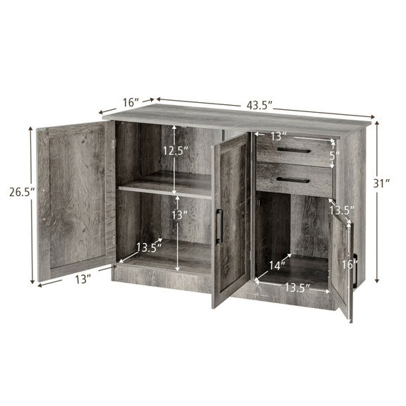 Costway 43716890 Buffet Storage Cabinet with 2 Doo...