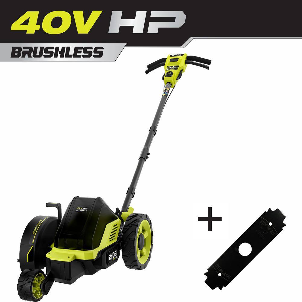 RYOBI 40V HP Brushless Cordless Edger (Tool Only) with Extra Edger Blade RY40706BTL-AC