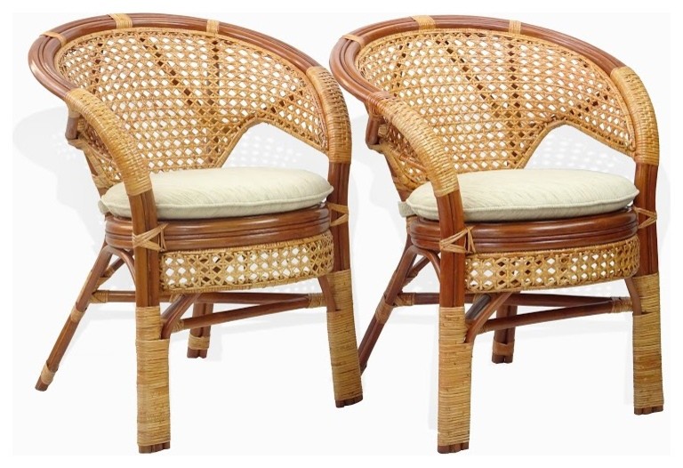 Pelangi Lounge Chair  Natural Rattan Wicker  Handmade   Tropical   Dining Chairs   by RattanUSA  Houzz