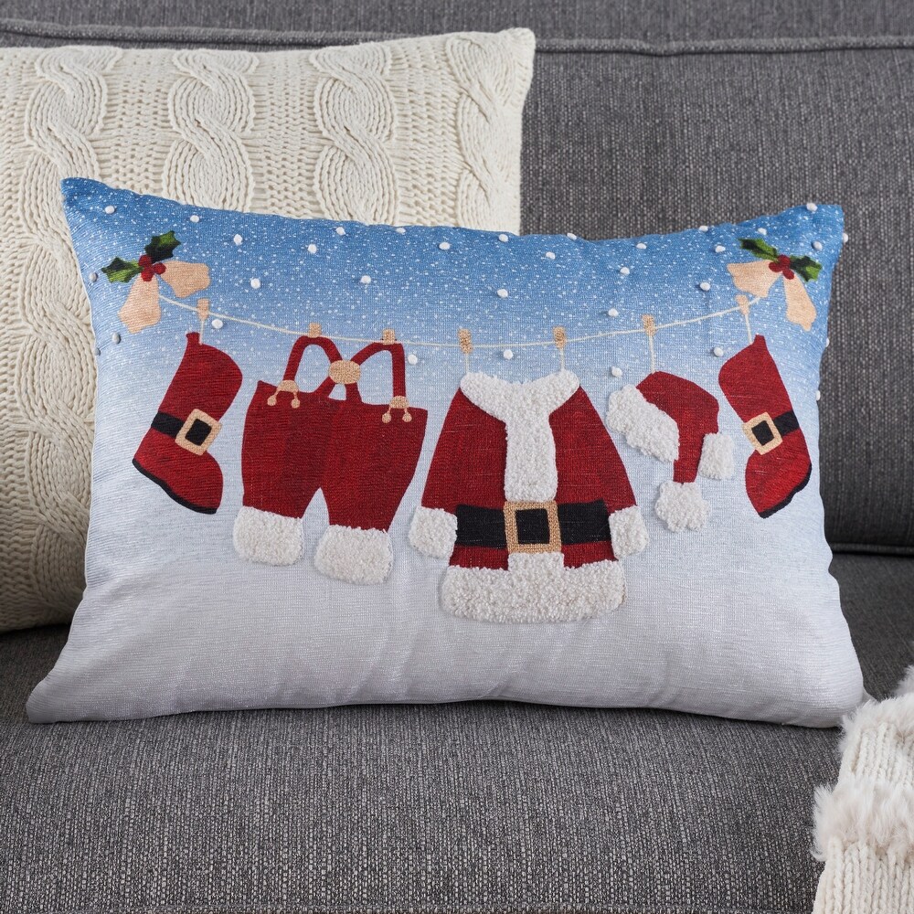 Mina Victory Holiday Pillows Embroidered Throw Pillow