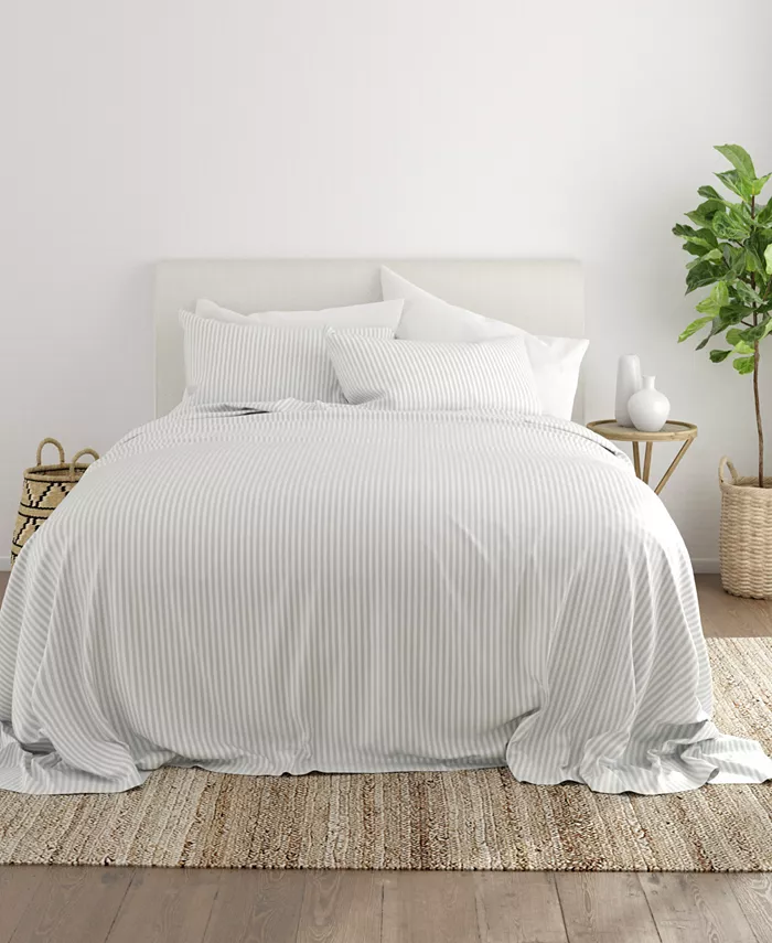 ienjoy Home Expressed In Embossed by The Home Collection Striped 3 Piece Bed Sheet Set， Twin