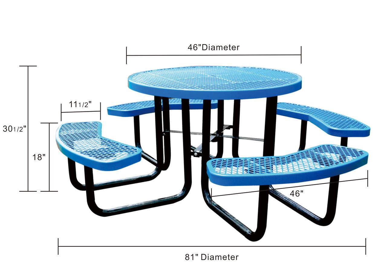 LifeYard 46 inch Expanded Metal Round Picnic Table (Green)