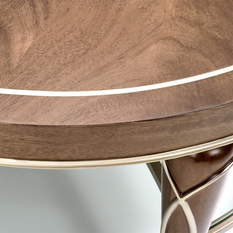 Villa Cherie Oval Cocktail Table   Hazelnut   Midcentury   Coffee Tables   by Michael Amini  Houzz