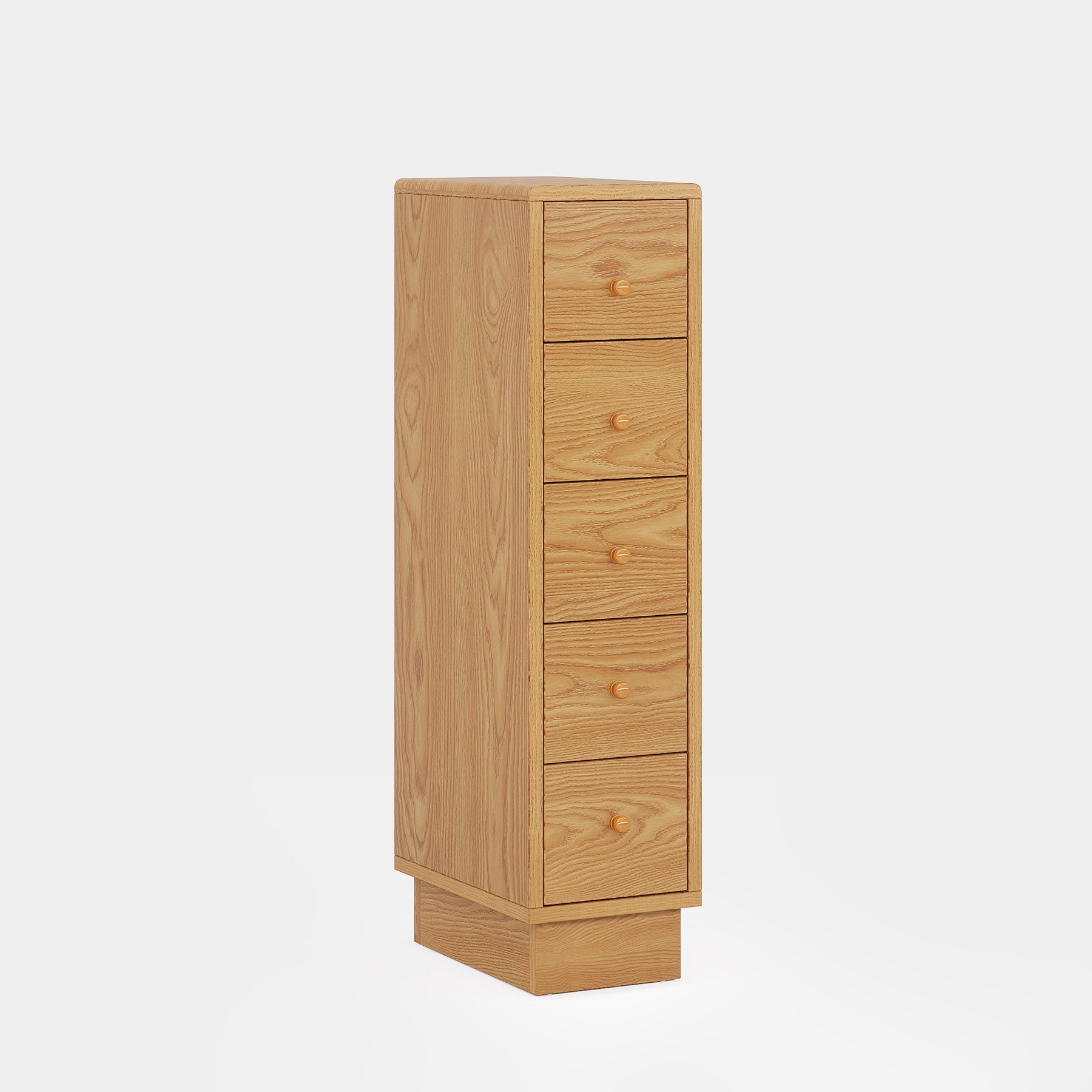 5-Drawer Chest, Wood Narrow Dresser Storage Chest of Drawers