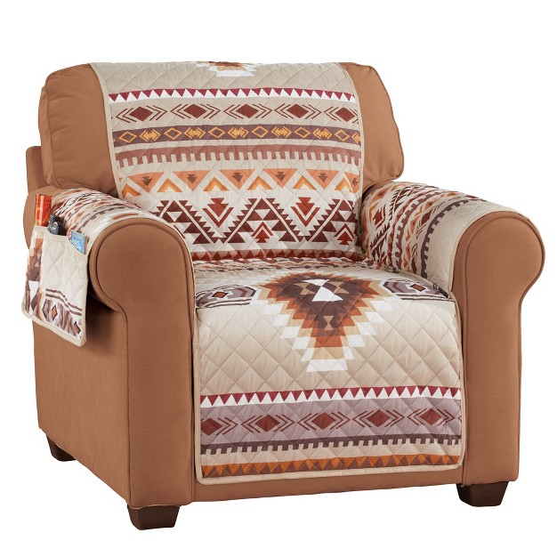 Collections Etc Quilted Neutral Southwest Aztec Furniture Cover