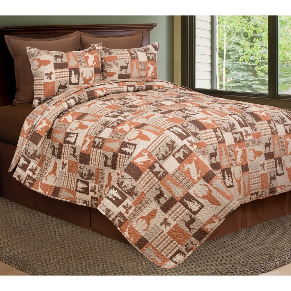 Cameran Ridge Rustic Lodge Microfiber Quilt Set