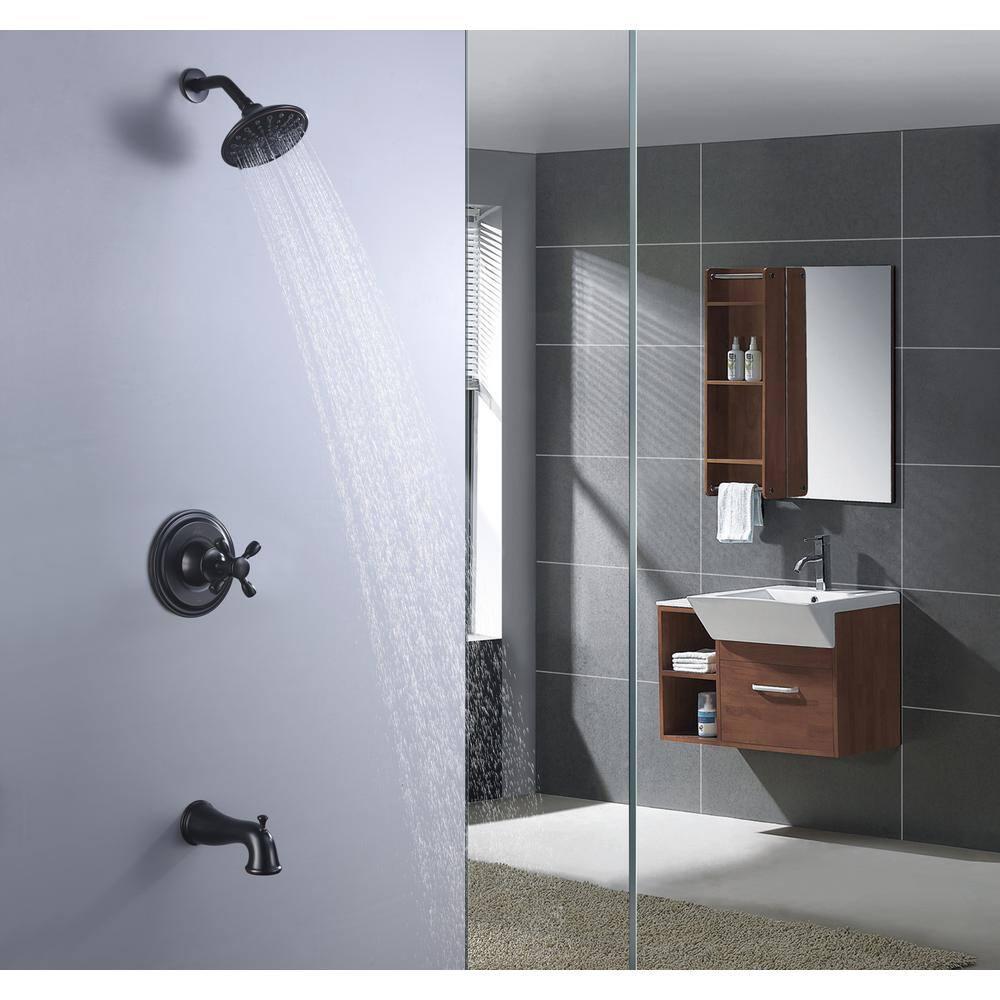 ANZZI Mesto Series 1Handle 2Spray Tub and Shower Faucet in Oil Rubbed Bronze