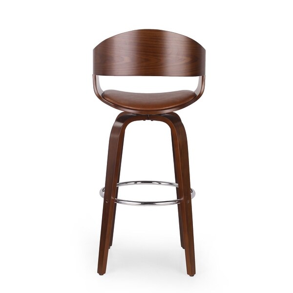 Clyo Indoor Upholstered Swivel Barstool by Christopher Knight Home